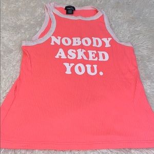Pink tank top tee size medium worn once